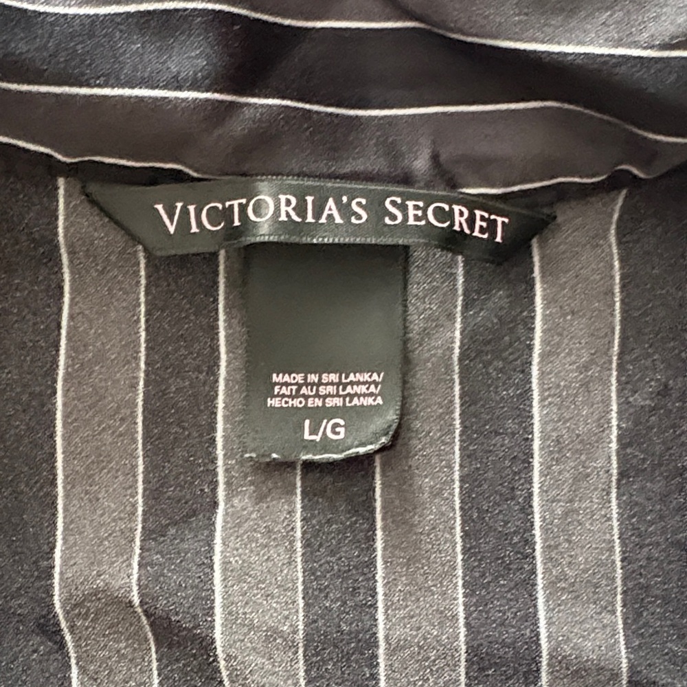 Victoria's Secret Black and Gray Striped Pajama Set - Picture 2 of 8